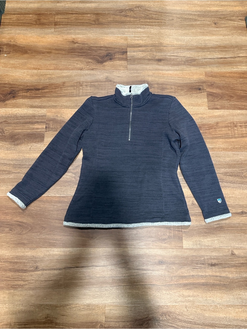Kuhl Navy Pullover with Cream Sherpa Collar